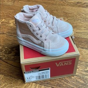 Vans Pink Girls Hi Zip Shoes. Size 5.